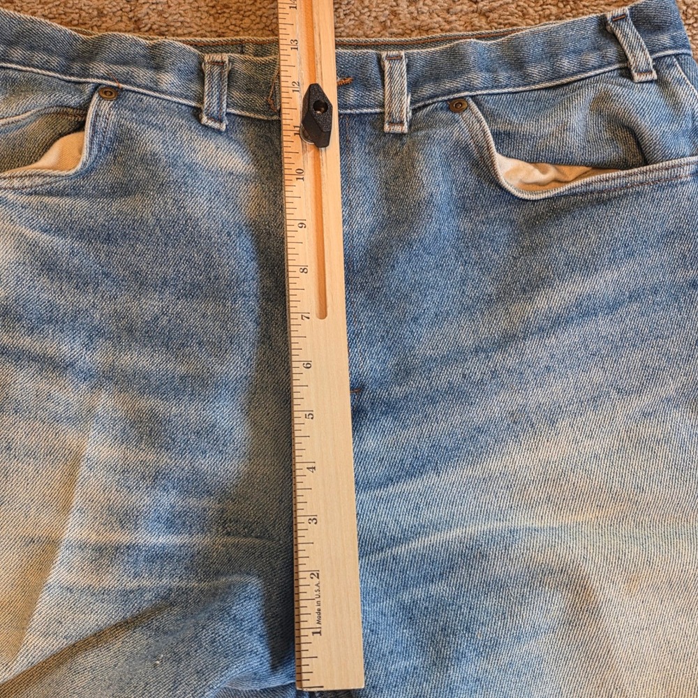 Vintage Manhattan Mens Light Wash Straight‎ Leg Jeans Made in USA 36x34 Blue - Picture 3 of 9